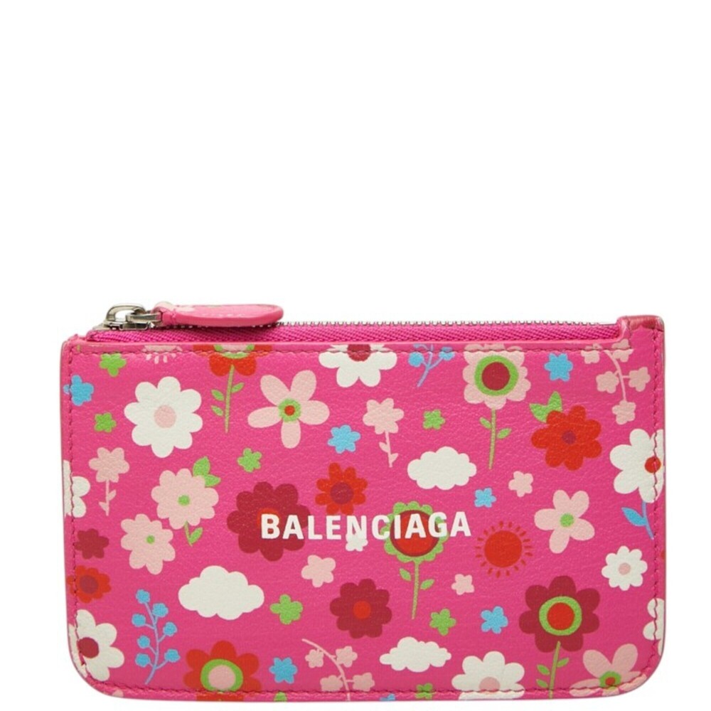 Balenciaga Flower Pattern Business Card Holder/Card Case Wallet/Coin Purse Fr...